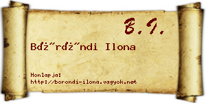 Böröndi Ilona névjegykártya