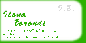 ilona borondi business card